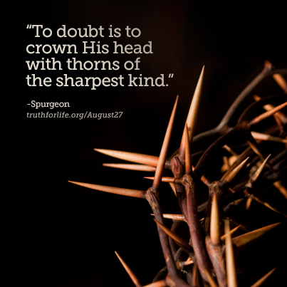 To doubt is to crown His head with thorns of the sharpest kind - Truth